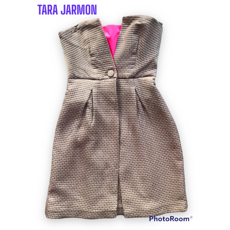 (ฝรั่งเศส)เดรสเกาะอกTARA JARMON ชุดออกงาน เสื้อผ้าผู้หญิงแฟชั่นมือสอง