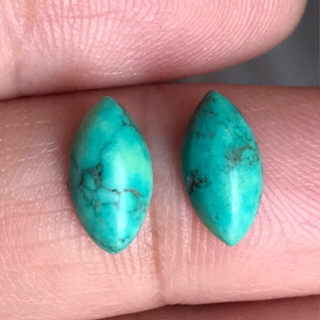 2.65 ct 2pcs Turquoise เทอร์คอยส์ ดิบ สีเขียวน้ำทะเล