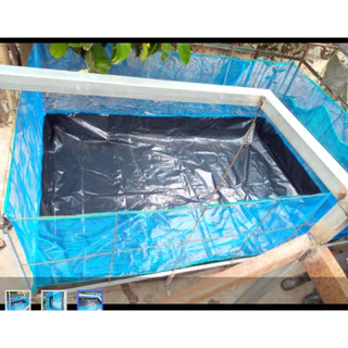 กระชังบกเลี้ยงกบ ปู ปลา กุ้ง หอย ขนาด2x2เมตร ยกขอบสูง30เซน มุ้งสูง90เซน ผ้าHDPE