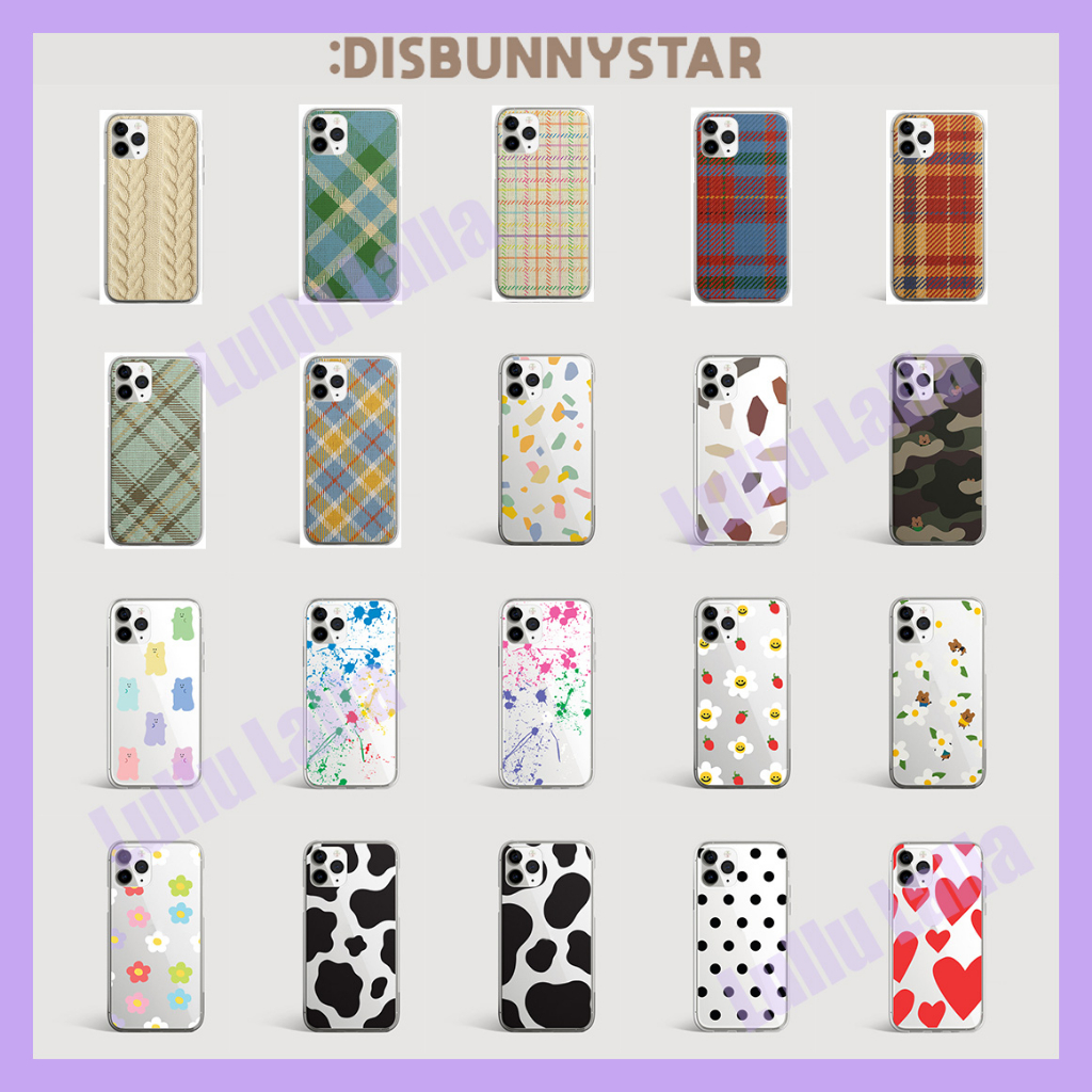 🇰🇷 【 Disbunnystar Clear Jelly Phone Case Collection 2 】 Cute Pattern Thin Light Compatible for iPhone 14 Series Added Galaxy Samsung Note 14pro 13 S22