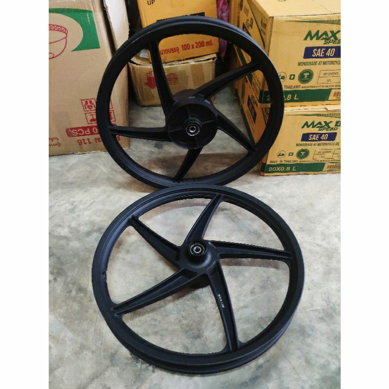 วงล้อ ล้อแม็ก รุ่นWave110i ปี2021-2025 Wave125i วาฬ รุ่นใช้สายไมล์ หน้าดิส หลังดรัม สีดำ ขายเป็นคู่ คุณภาพดีเทียบแท้