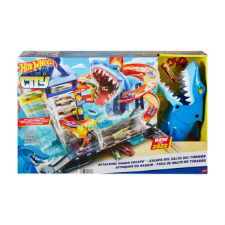 Hot Wheels City Shark Escape Playset ฮอตวีลซิตี้ ชุดรางฉลาม รุ่น HMF86