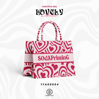 กระเป๋า Mini Book tote bag Lovely Collection รหัส TFA00054 #ใส่ชื่อได้ #SOdAbag #SOdAPrintinG