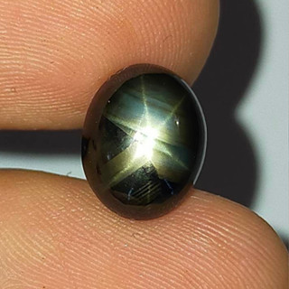 พลอย แบล็ค สตาร์ แซฟไฟร์ ดิบ ธรรมชาติ แท้ ( Unheated Natural Black Star Sapphire ) หนัก 5.62 กะรัต