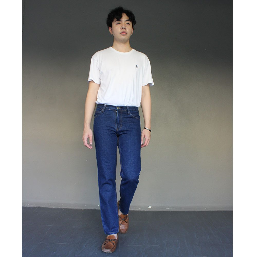 Golden Zebra Jeans กางเกงยีนส์ชายขากระบอกเล็กผ้าไม่ยืดสีกรมท่า ฟ้า สนิมเขียว(sizeเอว28-40) #909 ราคา ถูกที่สุด ดีลบีเคเค แกลเลอรีภาพที่ 6