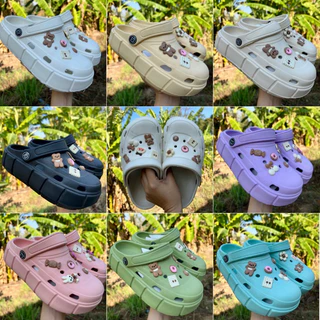 [โปรโมชั่นลูกค้าใหม่ 1 บาท]💦พร้อมส่ง💦รองเท้าหัวโต รองเท้าแตะแบบสวมมีสายคาดหลังได้ พื้นหนา 6 cm รองเท้าแฟชั่น รุ่น 628