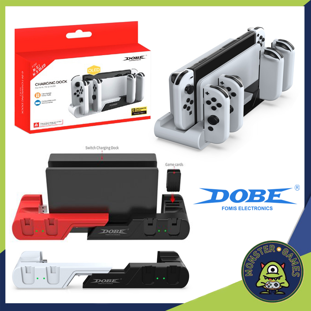 DOBE 6 In 1 Charging Dock for Nintendo Switch (ที่ชาร์จจอย Switch)(แท่นชาร์จจอย Nintendo Switch)(TNS-0122B)