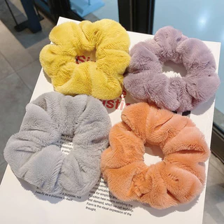 AAE-ยางรัดผม แบบหนานุ่ม ยึดหยุ่นสีพื้นสไตล์เกาหลี(พร้อมส่งจากไทย)