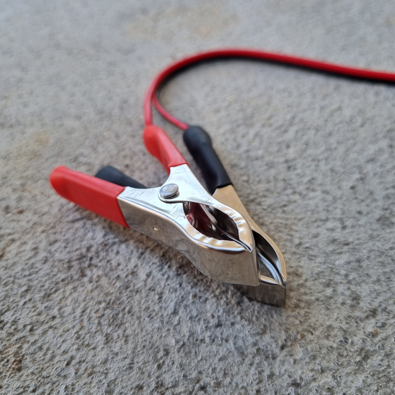 สายชาร์จแบตเตอรี่ ขั้วต่อสายไฟ DC ตัว​เมียปากคีบแดง-ดำ 6v 12v ปลั๊ก DC ตัวเมีย 5.5mm * 2.1mm DIY