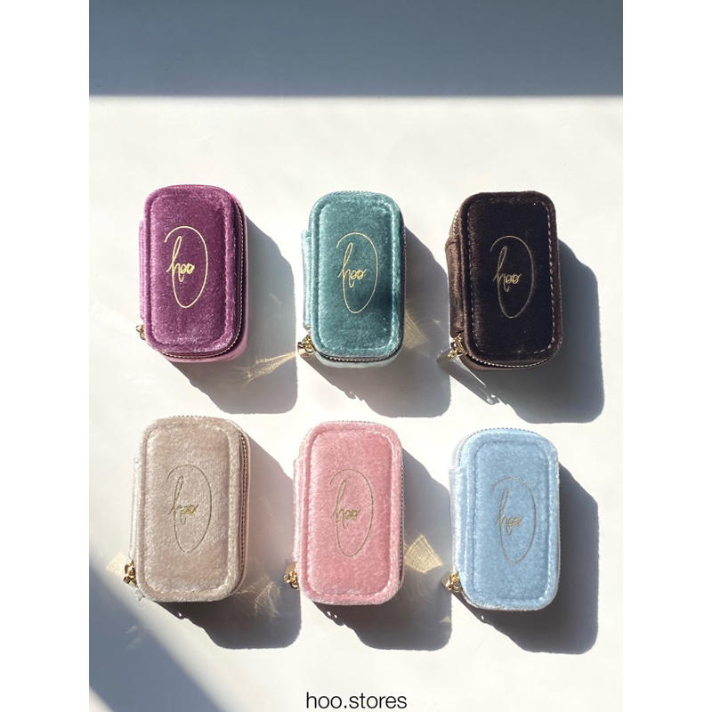 hoo.stores Soften Velvet Mini Jewelry Box  กล่องกำมะหยี่ใส่เครื่องประดับแบบพกพา