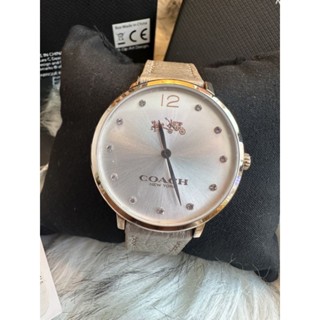 นาฬิกาCoach 14502684 Slim Easton Silver Dial Ladies Leather Watch Rose gold-tone สีสวยมากก คลาสสิค