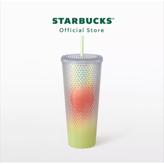 พร้อมส่ง‼️แก้วหนาม Starbucks Bling Iridescent Green Cold Cup 240z.