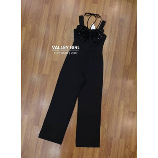 🔥พร้อมส่ง Size S🔥ป้าย VG จั๊มกางเกงขายาว โบว์ใหญ่เป็นผ้าวิ้งๆ
