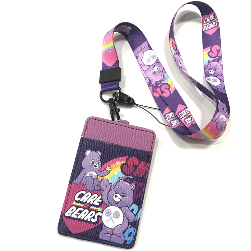 CAR BEAR ppp สายคล้องคอ สายคล้องบัตร ที่ใส่บัตร ซองใส่บัตร ที่ใส่บัตร พร้อมสายคล้องคอ ลาย แคร์แบร์ p