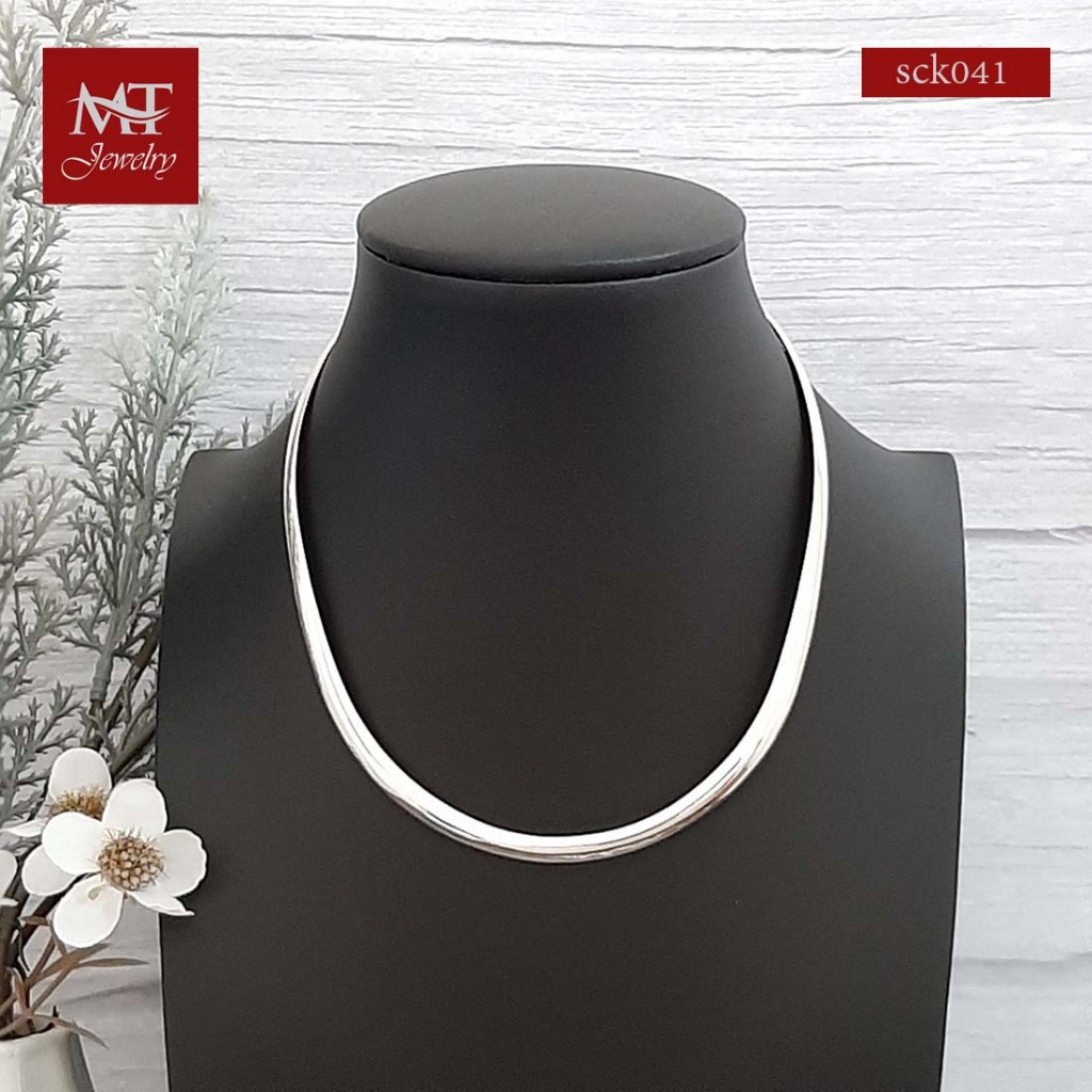 MT สร้อยคอโช๊คเกอร์ เงินแท้ โช๊คเกอร์แบบแข็ง ยาว 16 นิ้ว Silver Choker (sck041) MT Jewelry มณีธารา