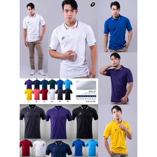 เสื้อโปโลผู้ชายแขนสั้น PEGAN ลายใหม่ 16-22059 MICRO JUTIสีเพิม