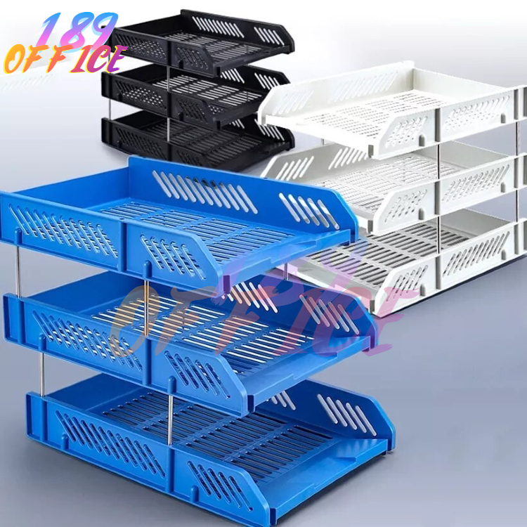 ถาดเอกสาร 3 ชั้น ใส่เอกสาร ขนาด A4 ขาต่อเหล็ก ถอดแยกประกอบได้ ด้วยขาเหล็กในชุด จัดเก็บง่าย ใช้งานสะดวก พร้อมส่ง