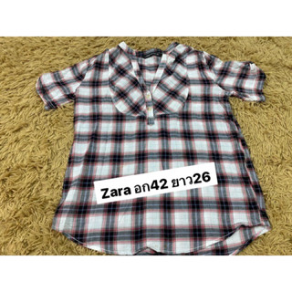 Clearance ๆSale🍒🍒Zara RED Shirt 💥🍃🍃เสื้อทรงใหญ่ zara แท้ ทรงน่ารัก  sizeอก42  สีสวย ลายสก๊อตใส่น่ารักค่ะ .