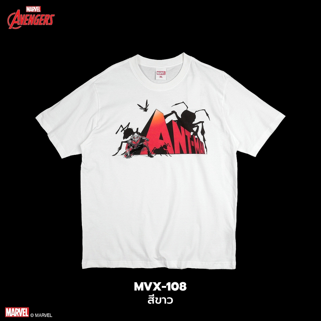 Power 7 Shop เสื้อยืดการ์ตูน มาร์เวล ANT-MAN ลิขสิทธ์แท้ MARVEL COMICS  T-SHIRTS (MVX-108)