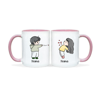 Happylife Minimal แก้วกาแฟคู่รัก มินิมอล ของขวัญวันเกิด วาเลนไทน์ ของขวัญแต่งงาน วันครบรอบ