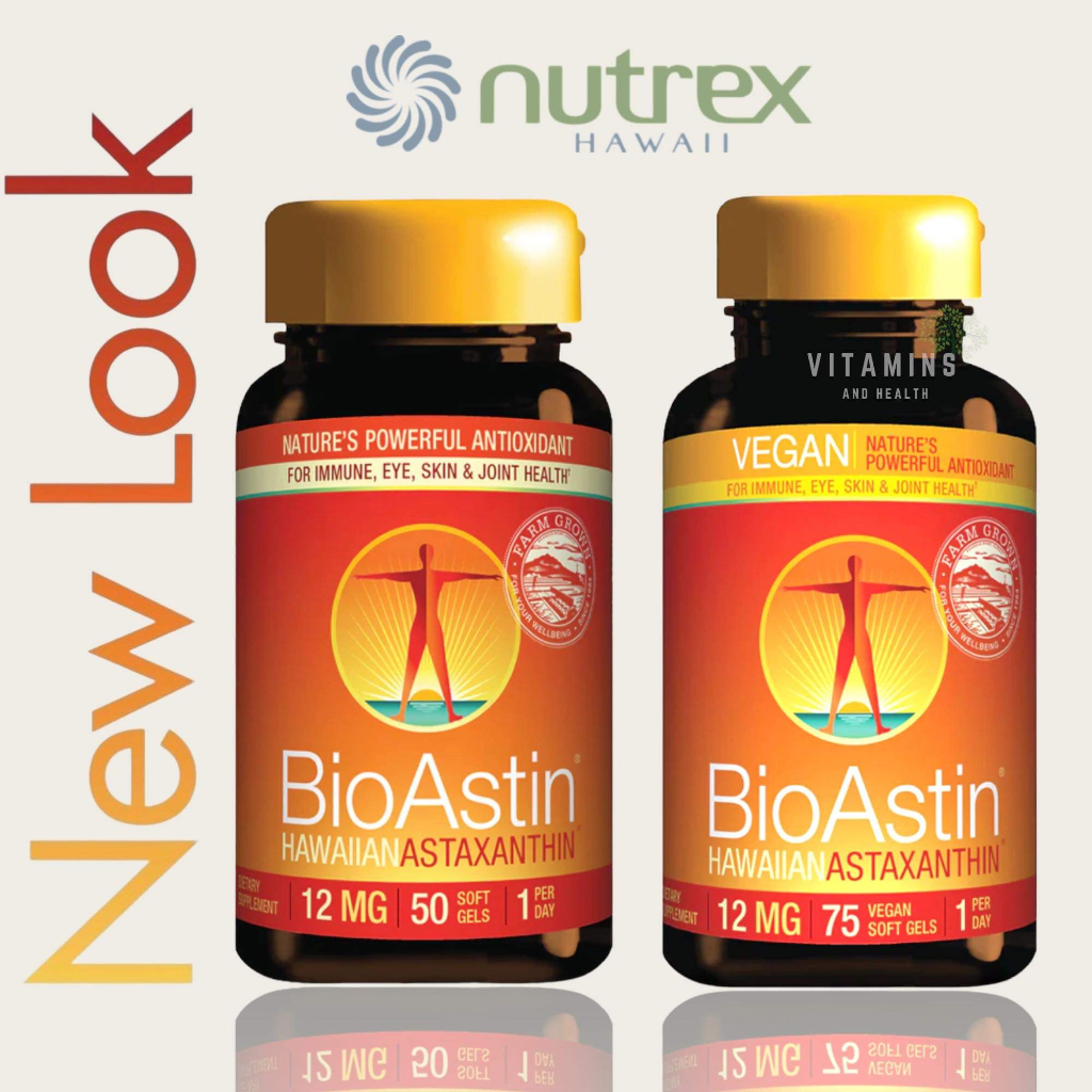 ✅พร้อมส่ง (มีโค้ดลด) 🍁สาหร่ายแดง 12 mg🔥Nutrex Hawaii Bioastin Hawaiian Astaxanthin 12 mg 50,75,120 VEGAN