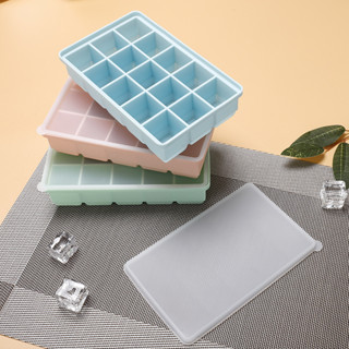 ถาดน้ำแข็ง บล็อคซิลิโคนใส่อาหารแช่แข็ง พร้อมฝาปิด 15ช่อง ice Tray Good flexbility Strong and durable