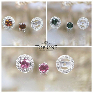 Top1Jewelry ต่างหูJacket พลอยแท้Tourmaline เงินแท้