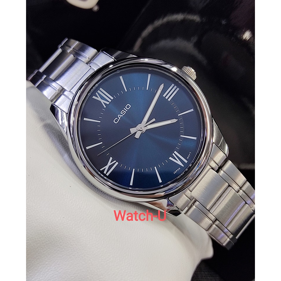 Casio Standard นาฬิกาข้อมือผู้ชาย สายสแตนเลส รุ่น MTP-V005D-2B5 หน้าปัดสีน้ำเงินสวยมาก ดูแพงเกินราคา