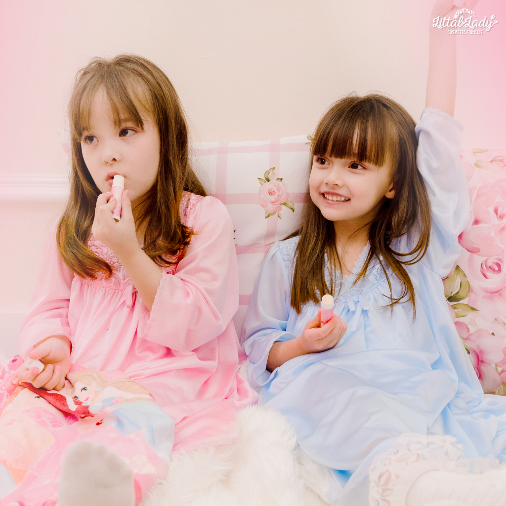 Littal Lady بيجاما بنات بياقة V وأكمام طويلة جيرسي — صورة 5