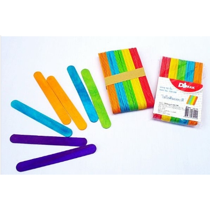 Dimak ไม้ไอติม ไม้ประดิษฐ์ No.150CM คละสี , No.150W สีขาวธรรมชาติ , No.114WE แบบหยักสีขาว ,No.114W สีขาว