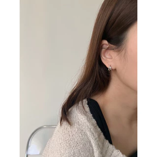A.piece ต่างหู [silver 925 post] Simple two line one-touch