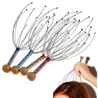 ลวดนวดศรีษะ นวดหัว เพื่อความผ่อนคลาย เครื่องนวดหัวปลาหมึก ไม้นวด Head massager