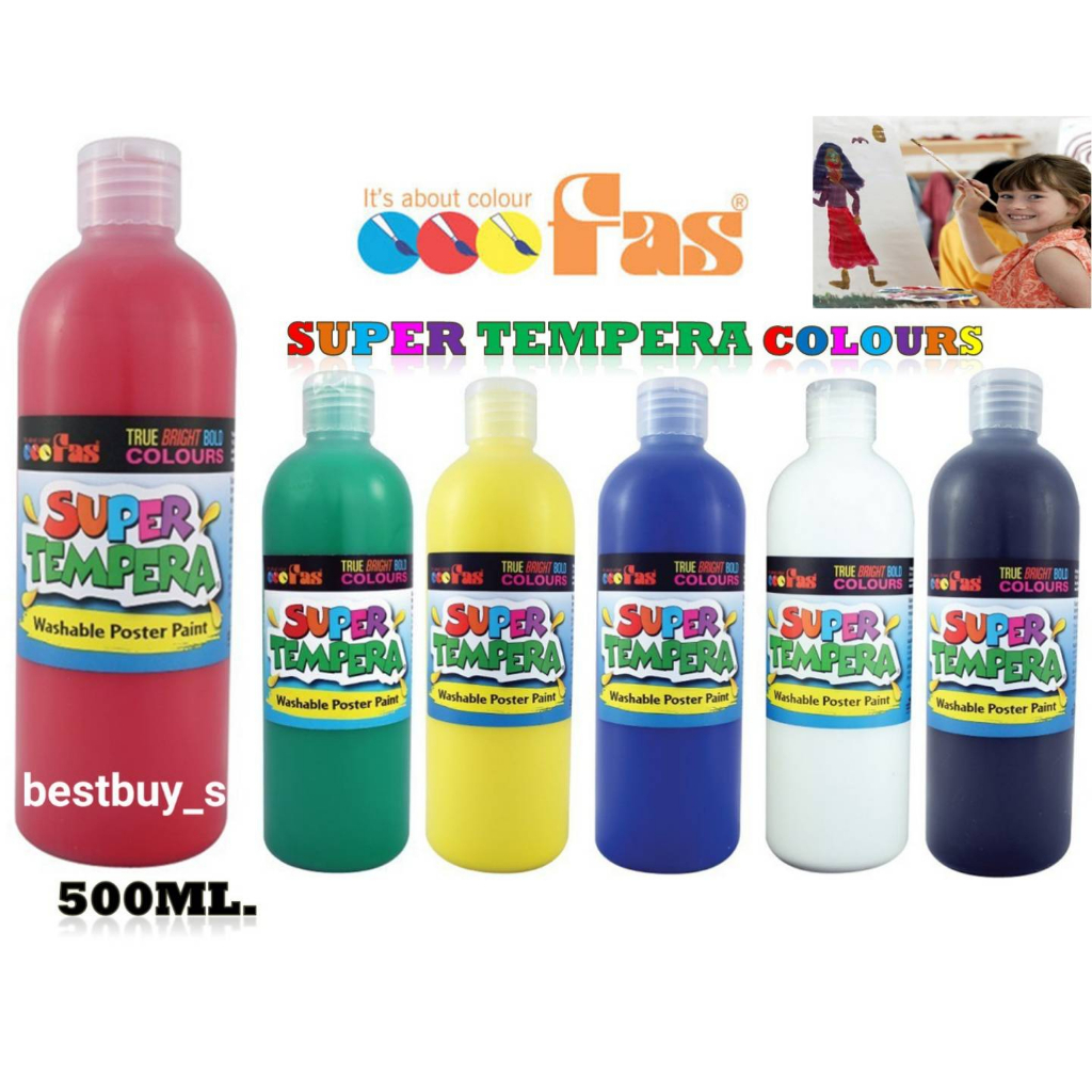 TheBestStation  ฟาส ซุปเปอร์เทมเพอร่า FAS Super Tempera Colours 500 ml.