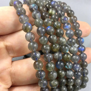 กำไลข้อมือ 6 mm *1 เส้น* ลาบาโดไลท์ Labradorite (แคนาดา) AAA *สวยมาก* *หินแท้ ธรรมชาติ*