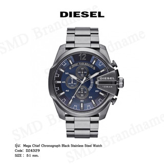 Diesel นาฬิกาข้อมือ รุ่น Mega Chief Chronograph Black Stainless Steel Watch Code: DZ4329