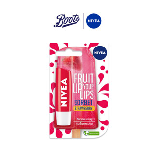 Nivea Fruit Up Your Lip Sorbet Strawberry 4.8G นีเวีย ลิป ซอร์เบต์ สตอร์เบอร์รี่ 4.8กรัม