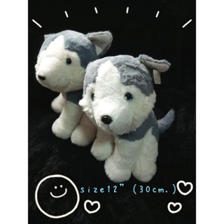 Siberian Husky plush 🐾ตุ๊กตาหมา 🐾 ไซบีเรี่ยน🐺 ไซบีเรียนฮัสกี้ 📏12นิ้ว  ตุ๊กตาขนนุ่ม