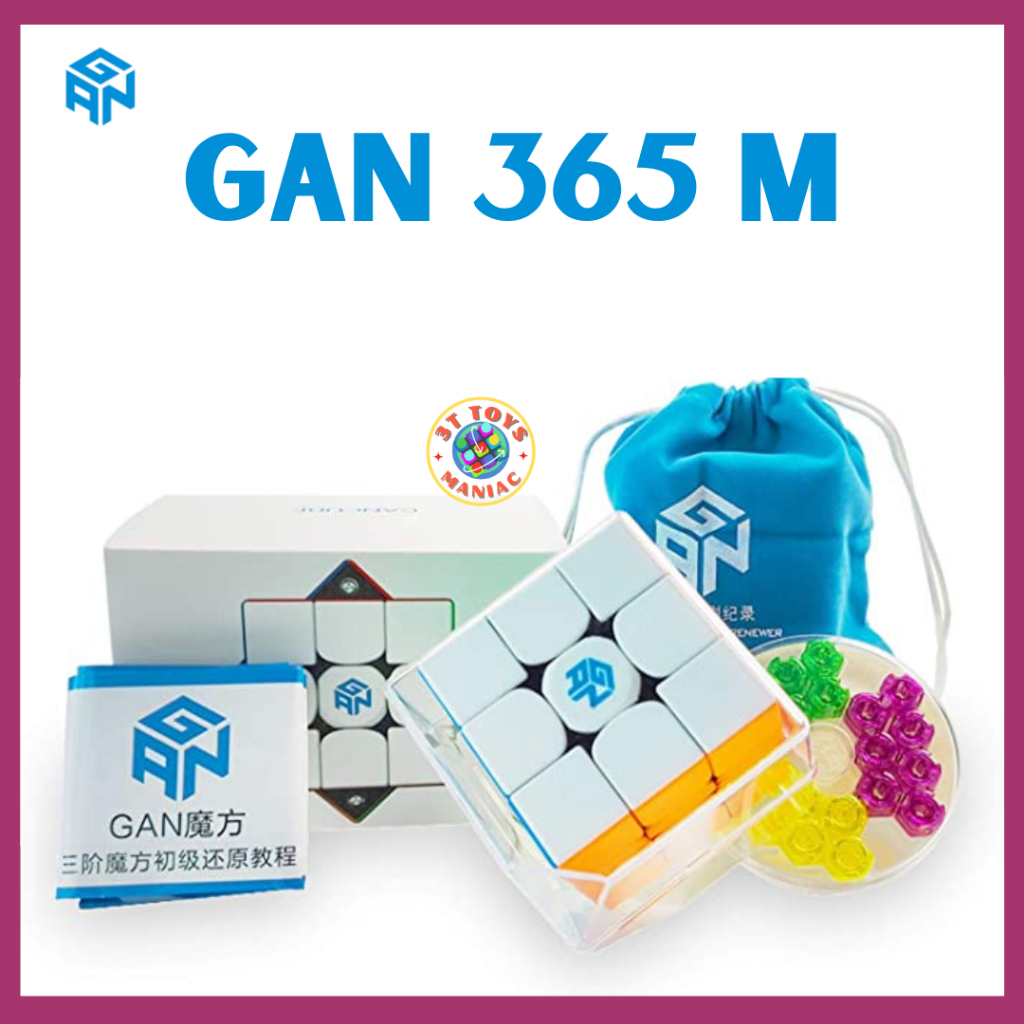 GAN 356 M, 3x3 Magnetic Speed Cube Gans 356M Magic Cube, Gan356 M Speedcube Stickerless (GAN356M wit