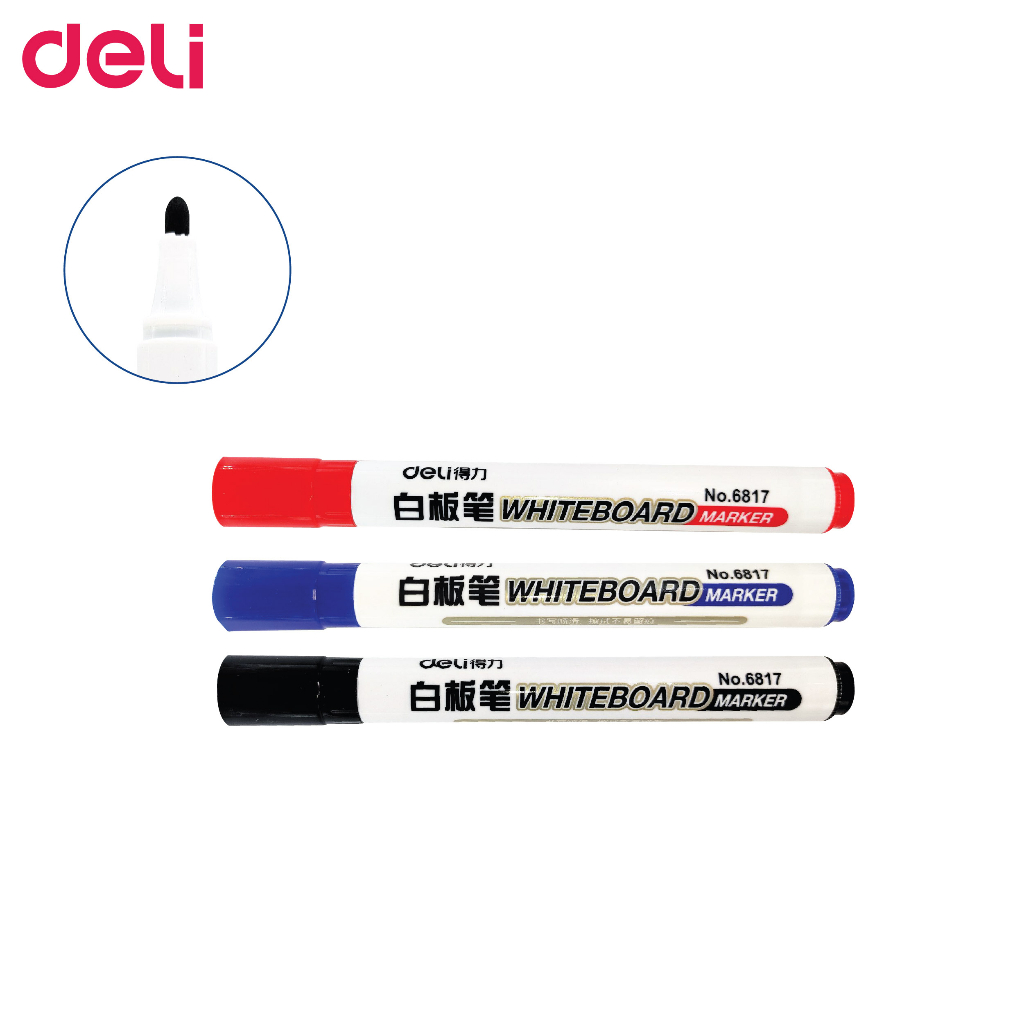 MUSI.HOME【ราคาถูก】ปากกาไวท์บอร์ด ปากกาเขียนกระดาน ลบออกได้ ปากกา whiteboard เขียนบอร์ด DELI  Deli รุ่น 6817 D37
