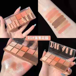 L261 DIKDLU พาเลทอายแชโดว์ เนื้อแมตต์ กลิตเตอร์ ชิมเมอร์ กันน้ํา ติดทนนาน 10 สี