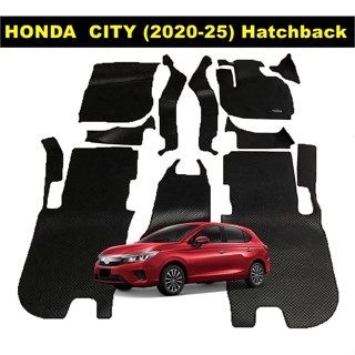 พรมรถยนต์ HONDA  CITY (2020-25) Hatchback พรมกระดุมเม็ดเล็กpvc สีดำ เข้ารูป ตรงรุ่นรถ