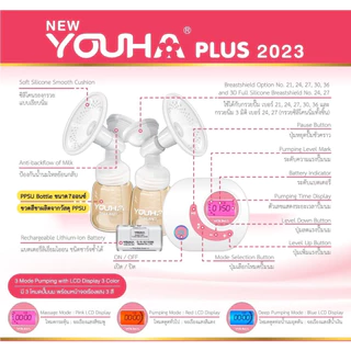 YOUHA PLUS รุ่น 8804+ กรวย+ขวดสีชา ประกันศูนย์ไทย 1 ปี / YH7001 กรวยแฮนด์ฟรี Freena Plus