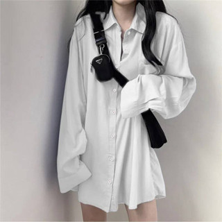 🧅 CT637 :: ราคาถูก - พร้อมส่ง เสื้อเชิ้ตแขนยาวสีพื้น รุ่น Oversize เชิ้ตสไตล์เกาหลี ฟรีไซส์ คุณภาพดีเกินราคา
