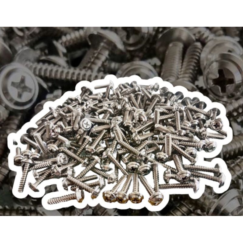 น๊อตยึดไฟท้าย เวฟ125R,W125S เลส กลึงมือ หัวแฉก (M4x20)(ราคชุด 2ตัว)