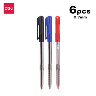 ปากกาลูกลื่น ปากกาดำ ปากกาน้ำเงิน ปากกา ขนาดหัวปากกา 0.7มม. 6 ด้าม หมึกน้ำมัน เขียนลื่น Ball Pen 3สี น้ำเงิน ดำ แดง mcmt