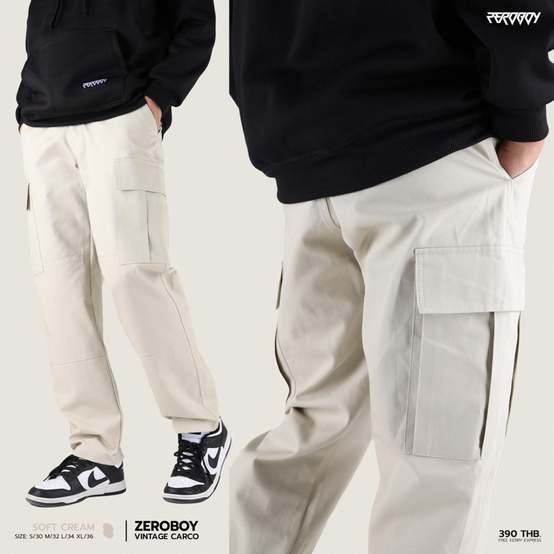 ZEROBOY -  VINTAGE CARGO PANTS กางเกงคาร์โก้ รุ่นสีพื้น