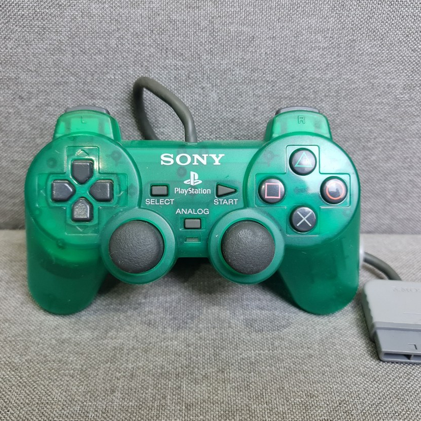 [SELL] Official PlayStation 1 Analog Controller Transparent Green (USED) จอย PS1 มือสอง ของแท้สภาพดี !!