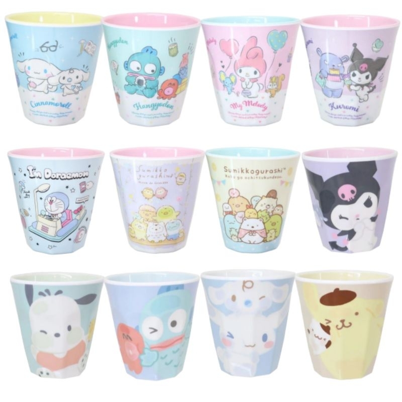 แก้วน้ำ ถ้วยเมลามีน ลาย Sanrio,Sumikko gurashi,Doraemon จากญี่ปุ่นแท้100%