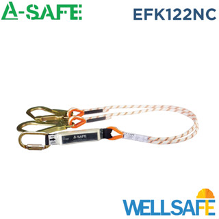 ตัวแทนจำหน่าย! เชือกนิรภัย กันตก 2 ตะขอ มี Absorber Lanyard A-SAFE EFK111NC ขนาด 11 มม. ยาว 1.5 เมตร