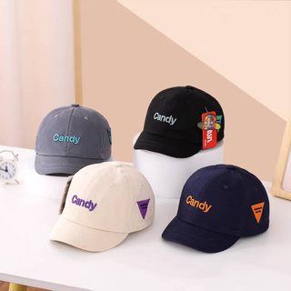 (พร้อมส่ง) หมวกเด็ก หมวกแก๊ป (Cap) ทรงเบสบอล ผ้า COTTON ปักอักษร " Candy " หมวกแฟชั่นเด็ก 12เดือน-10ปี รอบหัว:50-56 cm.